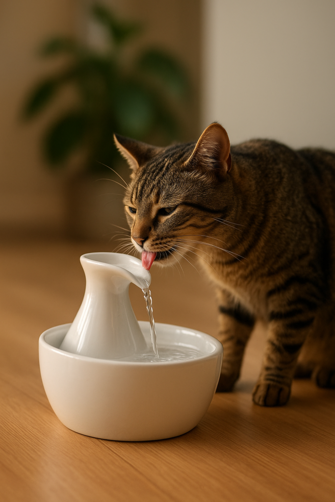 Fontaine à eau pour chat : bienfaits sur l&rsquo;hydratation